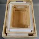 3 Pieces Wooden Pallet Crates Nesting Unfinished Wood Trays Storage for DIY Crafts (Large Size 13.4 x 9.8 x 6.7 in)