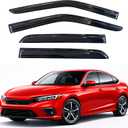 KPY Rain Guards Fit for 2022-2026 Honda Civic, Out-Channel Window Visors Vent Wind Deflectors 4PC, Car Accessories for 22-26 Civic