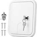 RVGUARD RV Access Door, RV Electric Cord Power Cord Hatch Cable Cover White for Hatch Cord Replacemet, 6-1/2" H x 6" W