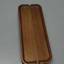 Wood Riser Small Decorative Tray Sink Soap Dish, Vanity Tray Pedestal Stand 8.7 x 3.6 inches (Light Brown)