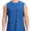 EZRUN Men's Workout Sleeveless Shirts UPF 50+ Summer Beach Swim Shirt Quick Dry Gym Muscle Fitness Running Tank Tops,2XL