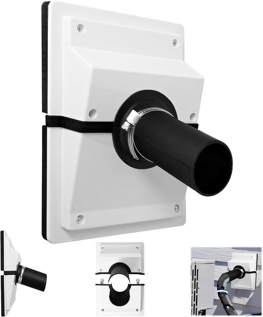 HVAC Wall Penetration and Duct Kit Cover, Split Air Conditioning Duct Kit Wall Cover, Easy to Install HVAC Wall Penetration for Indoor and Outdoor Air Conditioning Systems(White)