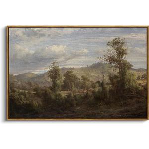 InSimSea Framed Canvas Wall Art Vintage Decor, Nature Landscape Paintings Artwork, Large Prints Farmhouse Decor, Retro Wall Decoration for Bedroom Living Room Bathroom, 24"x36" (Louis Buvelot)