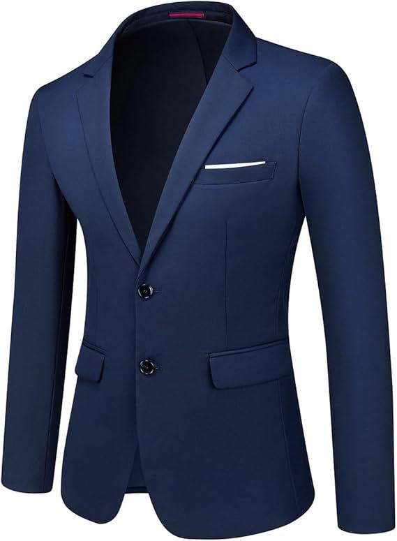 Men's Sport Coats & Blazers Slim Fit Suit Jacket for Men Two Button Sport Coat for Wedding Casual (Blue, Size M)