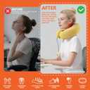 Inflatable Massage Travel Pillow 6-Mode Adjustable Vibration, Soft Neck Support Cushion for Airplane, Car, Office & Home, Easy to Inflate & Carry