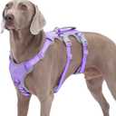 Huntboo Escape Proof Dog Harness, No Pull Reflective Harness with Lift Handle,Adjustable Pet Vest with Front and Back Leash Clips for Small Medium Large Dogs Walking Hiking Training(Lavender Purple,L) (Large(Pack of 1))