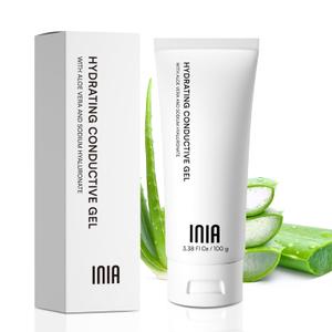 INIA Conductive Gel for Facial and Body Skin Care Machines  Hydrating Gel Primer with Hyaluronic Acid for Women and Men, 3.38 Fl Oz