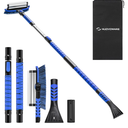 Nuovoware 60" Ice Scraper and Extendable Snow Brush for Car Windshield, 5 in 1 Adjustable Snow Removal Tools with 270° Pivoting Brush Head for Car Auto Truck SUV, Blue