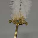 Vijiv Ostrich Feather Fan Bridesmaids Hand Fans for Wedding Guests Bouquets Bride Great Gatsby 1920s Flapper Accessories Chic Art Deco Groom Feathers Boutonniere White