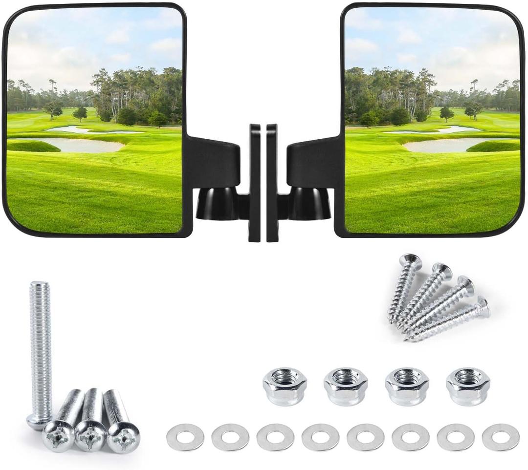 OBTANIM Adjustable Golf Cart Side Rear View Mirrors for Club Car EZ GO Yamaha and Others Carts