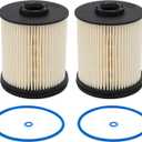 2 Pack TP1015 Fuel Filter Compatible with 2017-2024 Chevy Cruze, Silverado, GMC, Sierra 6.6L & 3.0L Duramax Fuel Filter