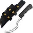 D2 Steel Tracker Knife 12 Inch Fixed Blade Bushcraft Survival Knife Full Tang with Micarta Handle & Leather Sheath for Camping, Hunting, Outdoor Use