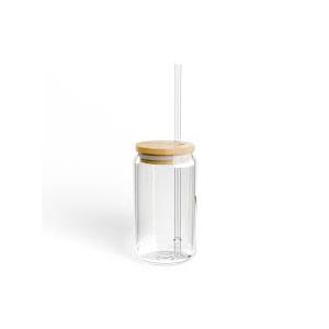 Glass Sipper Be Happy 16 Oz, 2pack