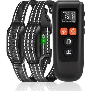 Shock Collar for Dogs 2 Dogs 3300FT Shock Collar IPX7 Electric Dog Collar Waterproof Dog Correction Collar Ecollars Beep Dog E Collar with Controller Sercurity Lock for All Breed