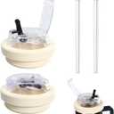 2 Pack 40 oz Tumbler Lid Replacement Fit for Stanley Cup & Quencher, Dual-Drink Opening, Leak-Proof Flip Cover with Protective Cap, Spill-Resistant Travel Tumbler Accessories