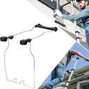 19 FT Telescoping Ladder with Stabilizers, Adjustable Multi-Purpose Collapsible Extension with Hooks & Wheels, Heavy Duty 330 lbs Max Capacity, Ideal for Home and Outdoor Work,Silver