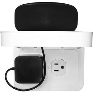 Outlet Shelf, Bathroom Wall Holder with Built-in Cable Management, Wall Organizer for Smart Home Decor Space Saving Electric Toothbrush Use as Echo Holder (Horizontal Duplex Standard, 1, Pack)