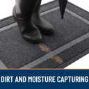 OLANLY Front Door Mat Indoor Outdoor Entrance, Waterproof All-Season, All-Weather Doormat, Sturdy Natural Rubber, Fade Resistant, Low Profile, Easy Clean Patio Porch Entryway Mat, 47x17, Grey