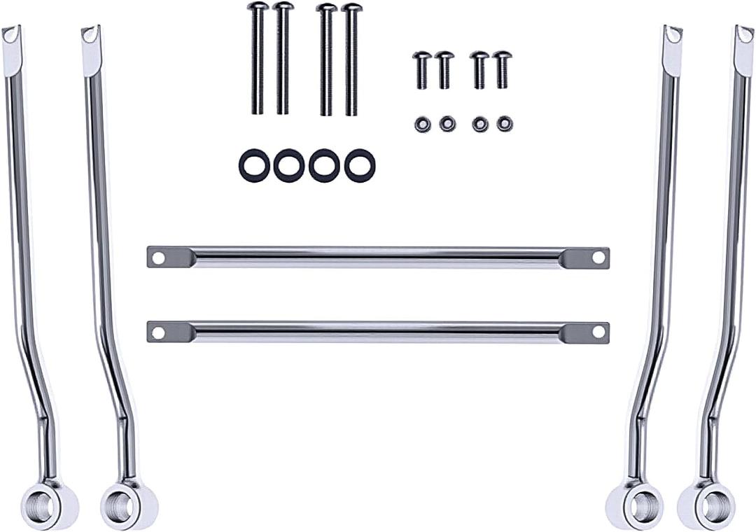 Universal Motorcycle Saddlebag Side Support Bars Mounting Brackets Compatible for Harley Honda Yamaha Suzuki Kawasaki (Silver)