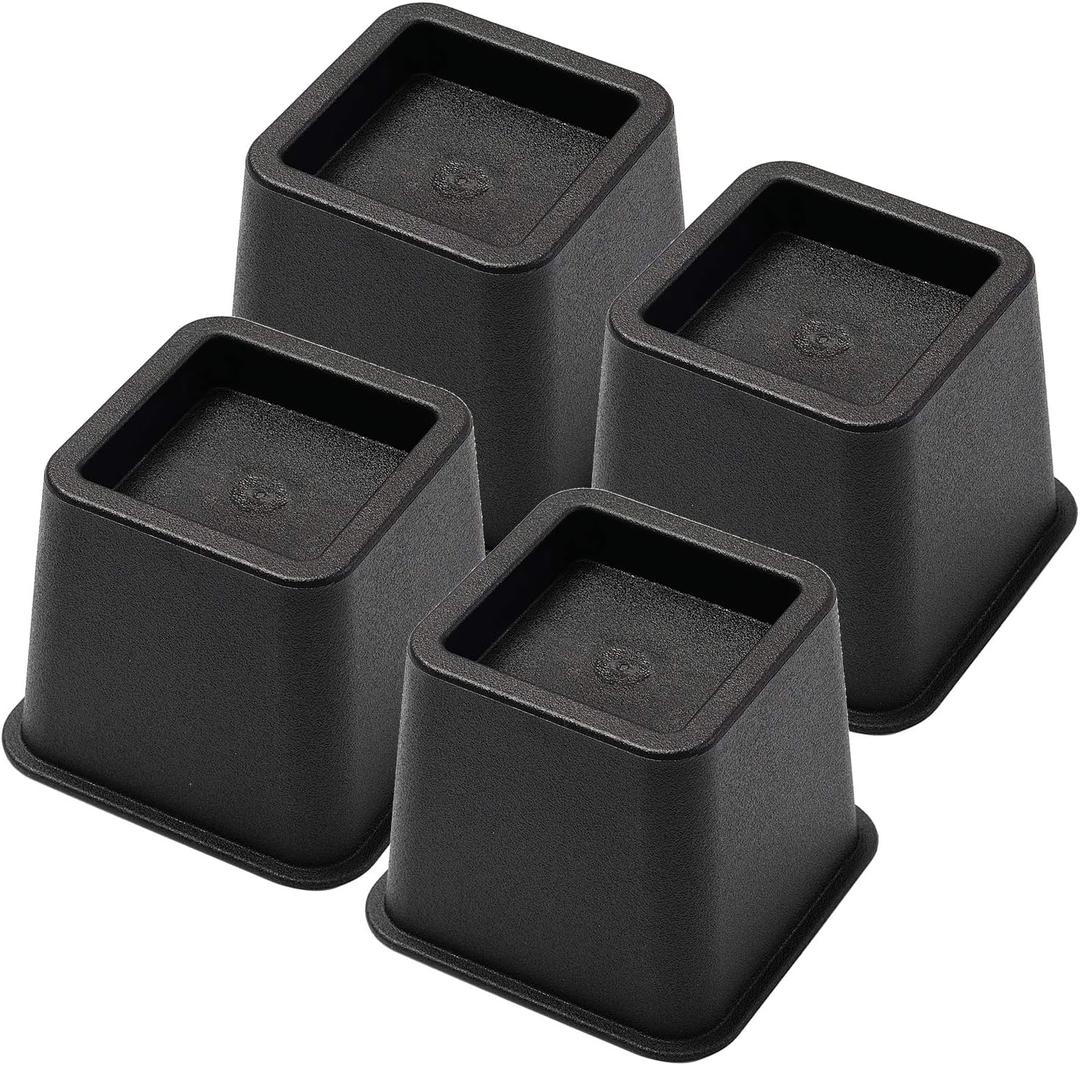 Ihomepark Bed Risers 3 Inch, Heavy Duty Square Furniture Frame Lift for Couch, Chair, Desk, Sofa and Bunk Bedpost, Set of 4