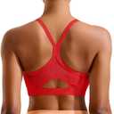 RUNNING GIRL Sports Bra for Women,Y Back Molded Cup Medium Impact Sports Bras with Sewn in Pads (Red, XXL)
