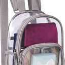 USPECLARE Clear Mini Backpack Stadium Approved for Little Boys & Girls, Transparent Backpack for Concert, Festival, Sport Events (Grey)