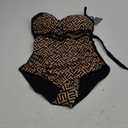 Eomenie Women's Push Up Wrap Front Swimsuit One Piece Tummy Control Bathing Suits Bandeau Support Slimming Swimwear (Large)