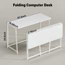 WOHOMO Folding Desk, 47.2" Foldable Computer Desk for Bedroom, Space Saving Computer Table Writing Workstation for Home Office, Easy Assembly, White, Extra Large Size:47.2 x 19.6