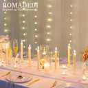 Romadedi Glass Candle Holder for Candlestick - 20 Pcs Clear Small Tapered Candle Holder Wedding Decor Table Centerpiece Bulk for Candle Sticks Christmas Party Living Room Dinner Advent