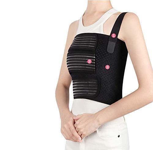 Solmyr Rib Brace Broken Rib Belt, Chest Brace Elastic Rib Support Brace for Men and Women, Chest Binder to Reduce Rib Cage Pain, Breathable Chest Wrap Belt for Sore or Bruised Ribs Support, Sternum (Small)