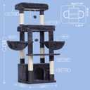 Hey-brother Cat Tree Tower, Scratching Posts with Extra Large Platform, Specious Condo, 2 Cozy Hammocks, Self-Grooming Brush for Indoor Adult Cats, Maine Coon 51.1 inches, Smoky Gray MPJ070G