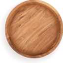 Samhita Round Serving Acacia Wooden Tray with Handles for Serving Beverages & Food on Bar Living Room Home Dining Table (12" x 12" x 1.6")