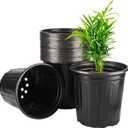 12Pack 3 Gallon Plant Nursery Pots, Thickened Soft Plastic Seedling Starter Pots, Plastic Plant Container with Drainage Hole for Indoor Outdoor Flower Seed,Succulents,Cuttings,Transplanting - Black