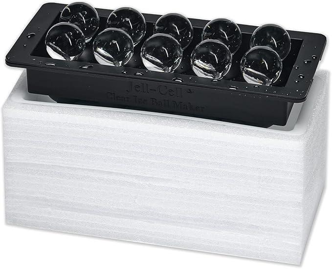 Sphere Clear Ice Cube Maker - Crystal Clear 1.7 Inch Ice Ball Silicone Tray, 10 Round Ice Cubes Mold for Whiskey and Cocktail