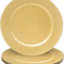 MAONAME 13" Gold Charger Plates Set of 6, Round Charger for Dinner Plates, Plate Chargers with Beaded Rim, Plastic Table Chargers for Wedding, Party