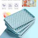 Mini Ice Cube Trays for Freezer - 0.6 IN Tiny Round Pebble Nugget Ice Mold Trays with Lid and Bin, Crushed Ice Trays Makes 104x4 pcs Ice balls - Easy Release Ice Maker for Cocktails, Drinks, Whisky