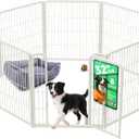 FXW Homeplus Unleashed Indoor Dog Playpen - Stress-Free and Safe Play, Heavy Duty 32 Inch 8 Panels Dog Pen for Small and Medium Dogs, WhitePatented