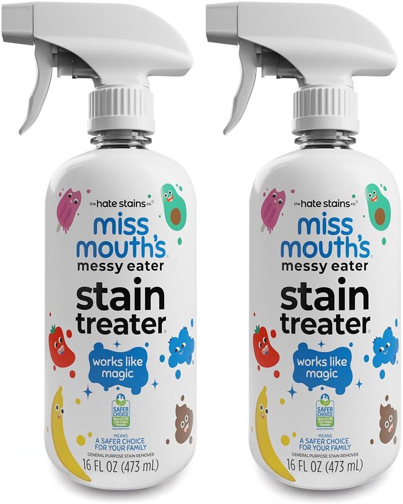 Miss Mouths Messy Eater Stain Treater Spray - Stain Remover - Newborn & Baby Essentials - 2-Pack of 16oz Stain Remover
