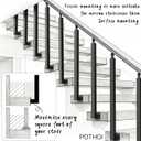 Black Metal Stair Railing Post, Side/Front Mount Baluster Spindles with 270 Adjustable Bracket, Perfect for Indoor Stairs, Deck, Porch and Balcony Railing, Side, 35.4 Inch, 4 Pack
