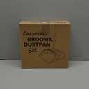 kelamayi Broom and Dustpan Set for Home, Office, Indoor&Outdoor Sweeping, Stand Up Broom and Dustpan (Black&Gray)