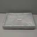 Mornajina 2 Pcs 13.8" x 9.5" Velvet Jewelry Tray Jewelry Display Tray Flat Tray, Stackable Empty Plate Trays for Earrings Necklaces Bracelet Rings Display Showcase - Grey