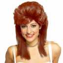 Swiking Orange Mullet Wig for Women Curly 70s 80s Rocker Shoulder Length Straight Natural Layered Hair Cosplay Synthetic Women Wigs(Orange)