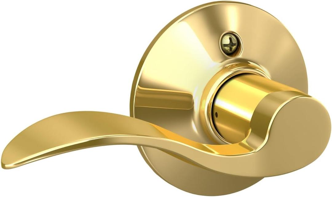 Schlage F170 ACC 605 LH Left Handed Accent Door Lever, One Sided Non-Turning Dummy Door Handle, Bright Brass