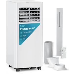 10000 BTU Portable Air Conditioner - 3-in-1 Cooling for 450 Sq.Ft, Ultra-Quiet with 24H Timer, Sleep Mode & Remote, Window Kit for Bedroom Apartment Office