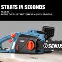 SENIX Electric Chainsaw,16" Corded Chainsaw,12 Amp for Wood Cutting,CSE12-M