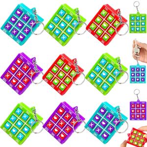 24 Pack Tic Tac Toe Games Birthday Party Favors Goodie Bags Easter Basket Stuffers for Teens Boys Girls Tic Tac Toe Keychain Classroom Exchange Gifts School Prizes, Easter Egg Hunt Pinata Filler