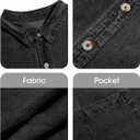 Cicy Bell Womens Oversized Denim Shirt Jean Jacket 2026 Spring Fashion Button Down Shirts Long Sleeve Tops Trendy Shackets (Black, L)