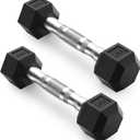 PAPABABE HEX Dumbbell Set 2.5-125lb, Rubber Encased Home Gym Dumbbells, Exercise & Fitness Weights Dumbbells for Women & Men, Hand Weight for Strength Training