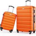 Suitour Luggage Sets 2 piece, Lightweigh Luggage Set with Spinner Wheels, 19/27 inch Travel Suitcase Set (Orange)