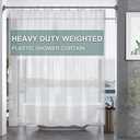 AmazerBath Plastic Shower Curtain Clear Premium PEVA, Clear Shower Curtain Heavy Duty 8G, Weighted Shower Curtains for Bathroom Accessories with 3 Big Stones and 12 Rustproof Grommets, 72x72 Inches